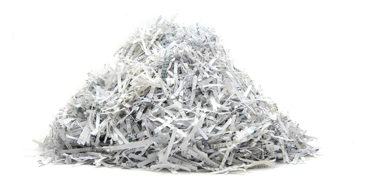 Pile of shredded paper documents