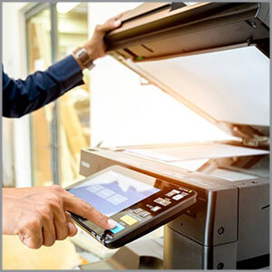 Man using a copier