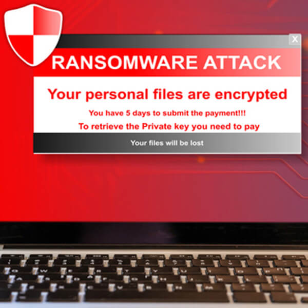 Ransomware Attack Alert on Computer