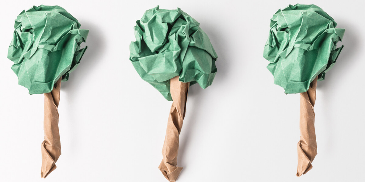 Trees made from paper
