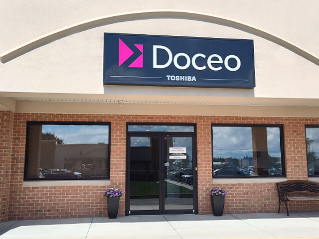 Outside exterior image of the Hanover office with the Doceo sign above the door