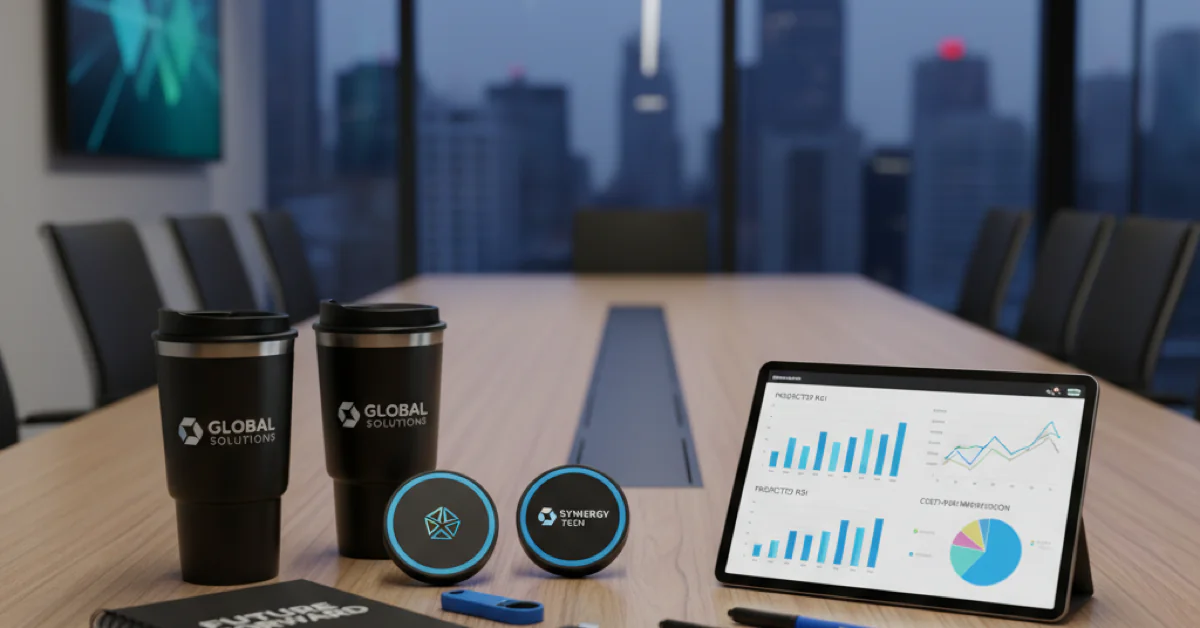 Branded merchandise ROI analysis comparing promotional products to digital advertising